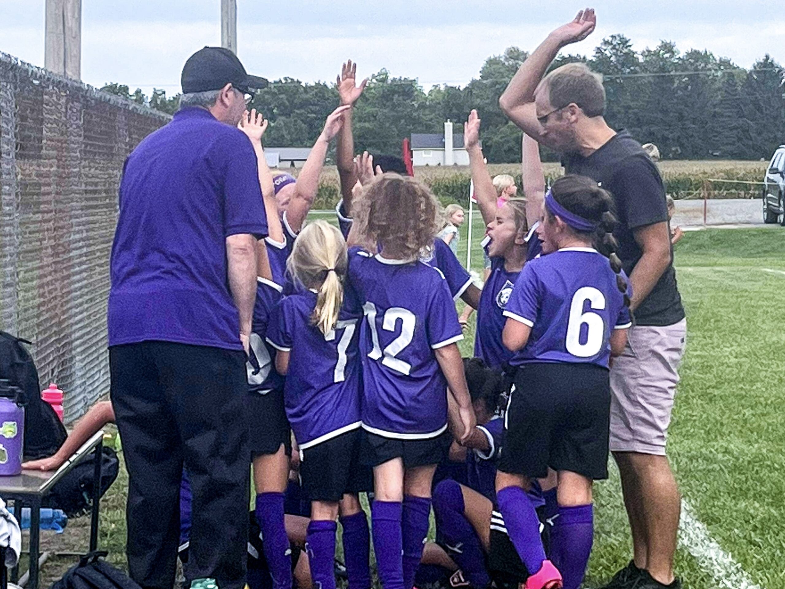 Express travel team huddle